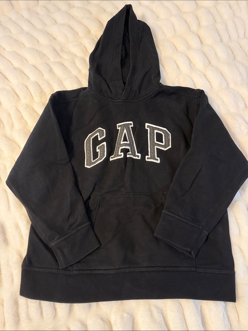GAP Kids Black Hoodie with White Logo C4
